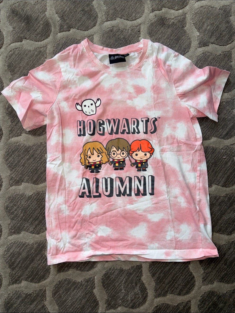 Warner Bros. Pink Tie-Dye Hogwarts Alumni Kids Short Sleeve Tee
